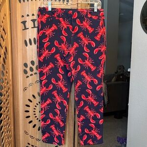 Lobster crawfish Print red and black Pants